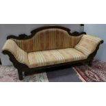 Antique Mahogany Double Ended Scroll Arm Settee