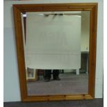 Large Pine-frame Bevelled Edge Mirror