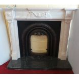 White Marble Effect Fire Surround and Inset