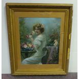 Antique Gilt-framed Picture Portrait of a Lady