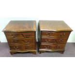 Pair of Mahogany 3 Drawer Bedside Cabinets