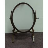 Inlaid Mahogany Oval Dressing Table Mirror