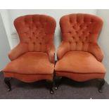 Pair of Upholstered Ladies Chairs