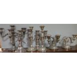 Assorted lot of 5x EPNS Candelabras and 2x EPNS Candlesticks