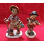 Hummel Violin Boy and Friedel Hand Painted Figure