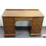 Inlaid Mahogany Pedestal Desk