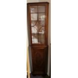 Inlaid Mahogany Corner Display Cabinet