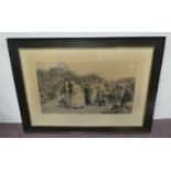 Victorian Oak-framed Print "The Village Wedding"