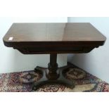 Victorian Mahogany Fold Over Leather Top Breakfast Table