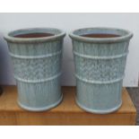 Pair of Large Pale Green Planters