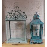 Lot of 2x of Glass and Metal Lanterns