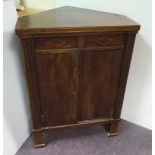 Edwardian Inlaid 2-door Corner Cupboard