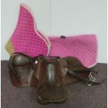 Pony Saddle "Barney Bros" Saddlers & 2 Blankets