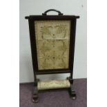 Fire screen with Needlework Insert