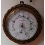 Circular Oak Rope-edge Barometer