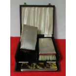 Cased Set of Silver Backed Brushes & Comb