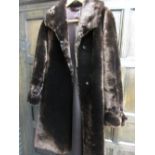 Ladies brown three quarter length fur coat