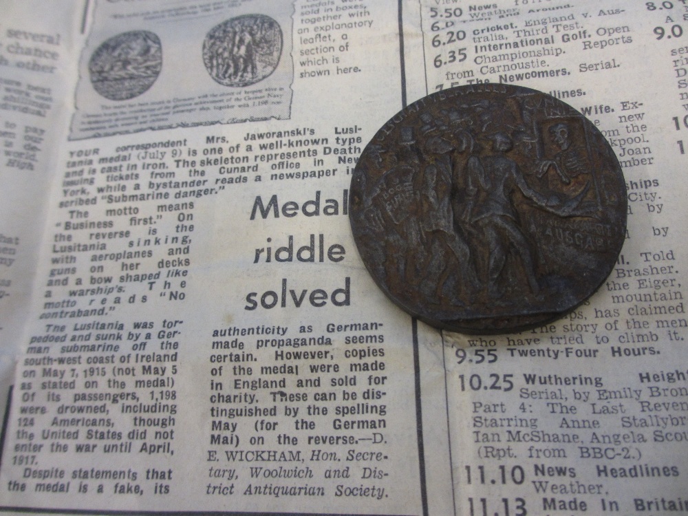 German Lucitania medal (Mai), - Image 3 of 3