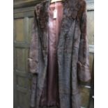 Ladies brown three quarter length beaver fur coat