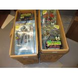 Two boxes containing a large quantity of various Spawn fantasy figures in original packaging