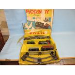 Hornby 0 gauge clockwork goods set in original box (a/f) together with two British tin plate
