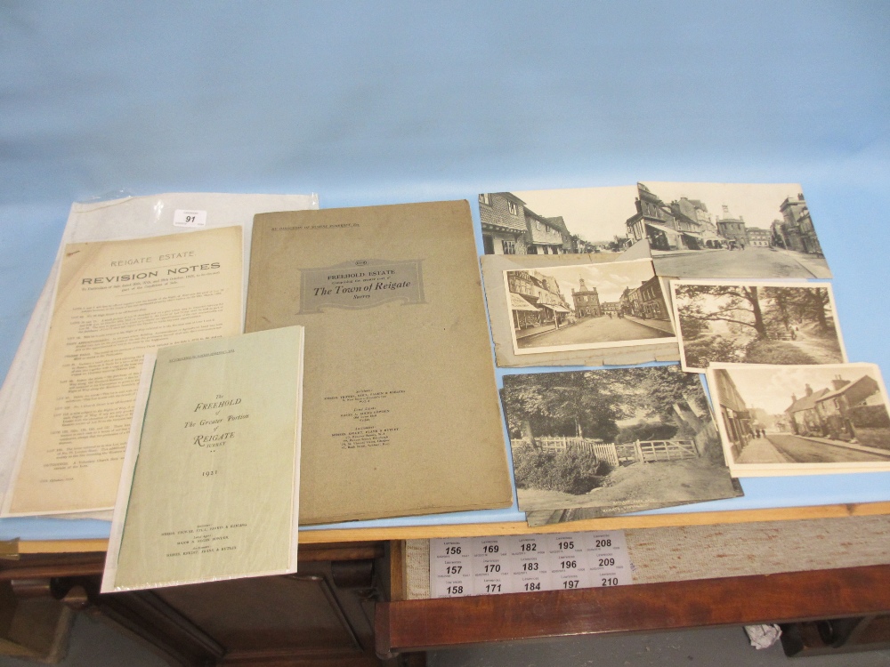 Original catalogue of the sale of most of Reigate, 1921,