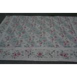 Large floral decorated crewel work carpet / wall hanging,