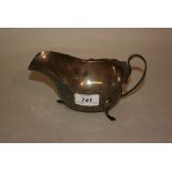 Large Sheffield silver sauce boat