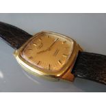 Gentlemans heavily gold plated Longines Conquest automatic wristwatch with later leather strap