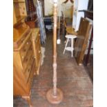 20th Century turned pitch pine standard lamp