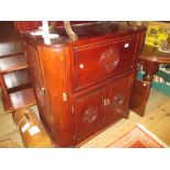 Oriental hardwood drinks cabinet