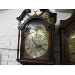 George III mahogany shell and line inlaid longcase clock,