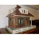 Early 20th Century painted bird cage in the form of a house