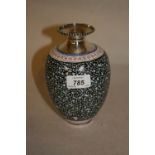 Persian silver enamel decorated baluster form vase (a/f)