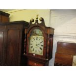 19th Century oak, mahogany and satin birch longcase clock,