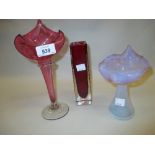 Vaseline glass lily vase,