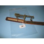 Mahogany cased pair of antique coin scales,