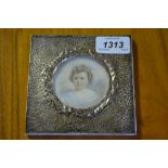 Late 19th / early 20th Century oval watercolour portrait of a child with London silver frame