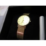 Gentleman's 9ct Gold cased Ingersoll wristwatch with gold plated strap and another ladies Tudor