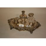 Victorian silver inkstand (a/f)