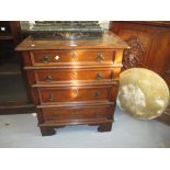 Late 17th or early 18th Century chest of four graduated drawers with drop handles and escutcheons