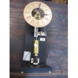 20th Century brass ship's bulkhead clock with brass chapter ring,