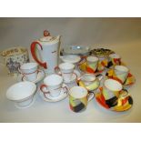 Grays pottery part coffee set designed by Susie Cooper together with another Art Deco design coffee