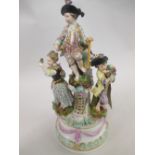 19th Century Meissen group of four harvesters on a circular neo classical plinth base,