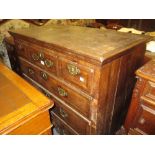 18th Century walnut chest of three short above three long graduated drawers,