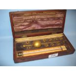 19th Century mahogany cased Sikes hydrometer by Josh Long of London