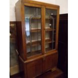 1930's Leaded glass two door bookcase
