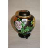 20th Century floral decorated cloisonne ginger jar and cover