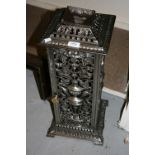 19th Century polished cast iron cathedral heater (converted to a lamp)