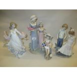 Group of four various Lladro figures